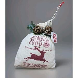 Feeding Magic Reindeer Food Bag Christmas Ornament Tree Holiday Holly Tan New